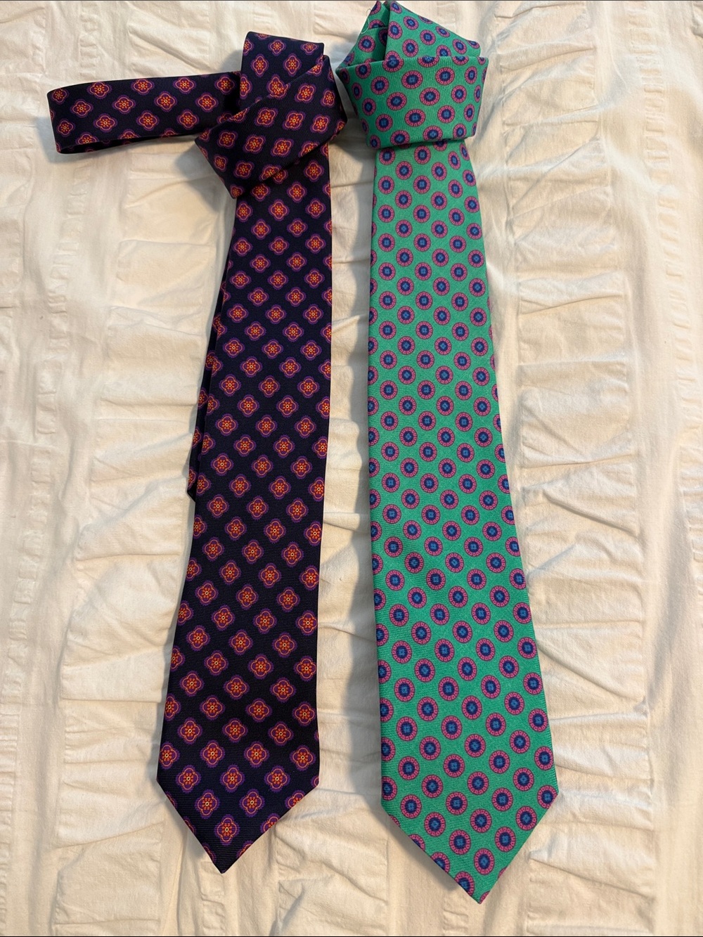 Ted Baker London Purple and Teal Medallion Silk Tie Pair